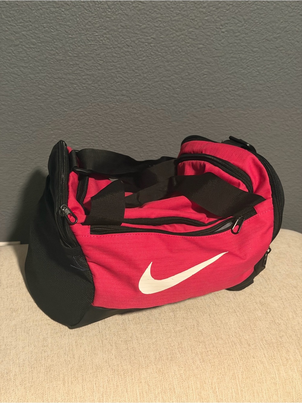 Nike pink and Black Duffel Bag